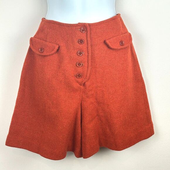 Vintage Bobbie Brooks Wool Hotpants Skirt Burnt Orange Wool Size Small - Picture 10 of 16